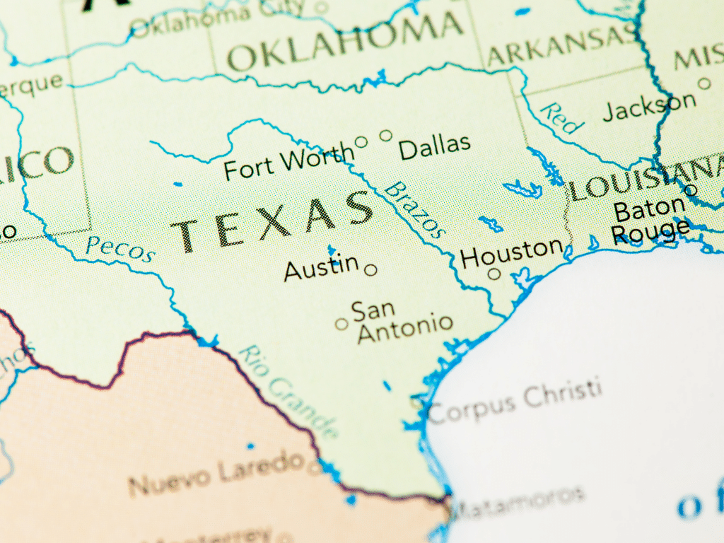 Texas map - Sitemap