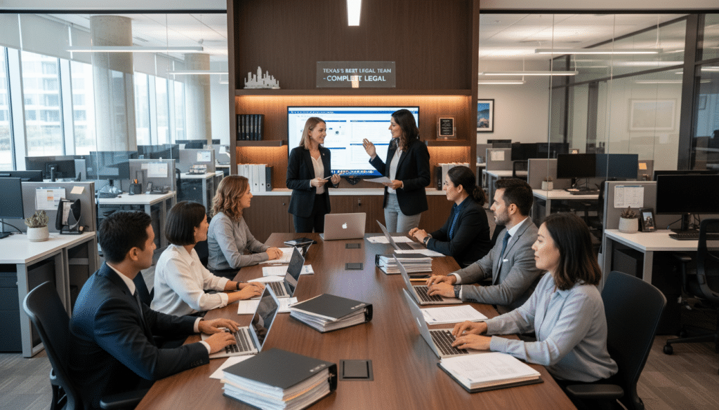 Complete Legal team coordinating subpoena services in Dallas office