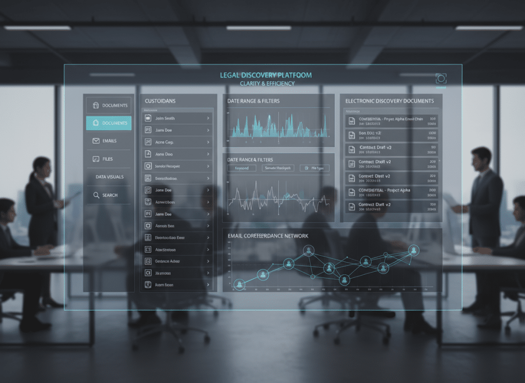 Digital documents and electronic files organized for legal discovery process