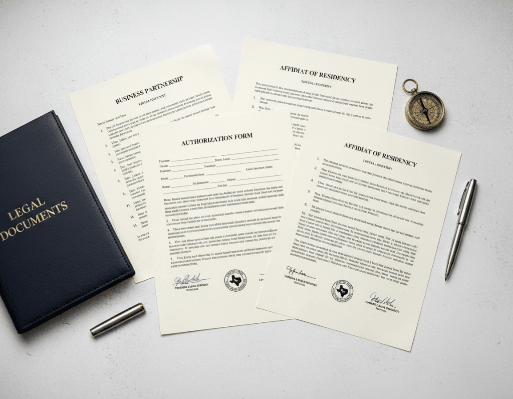 Legal authorization documents and affidavits for medical record retrieval in Texas