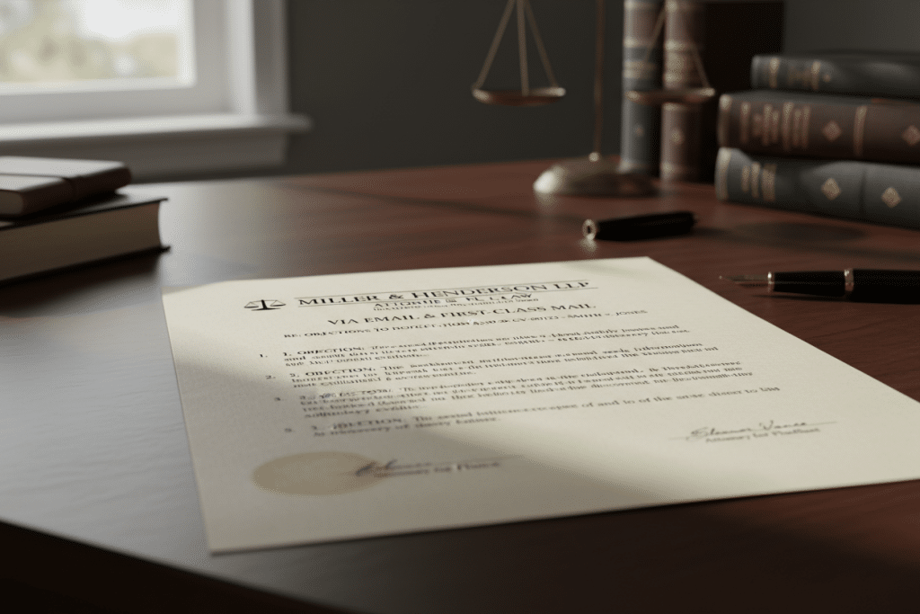 Legal objection document in deposition process