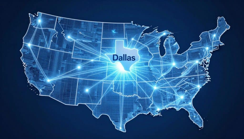 Map of United States showing nationwide court reporting service coverage